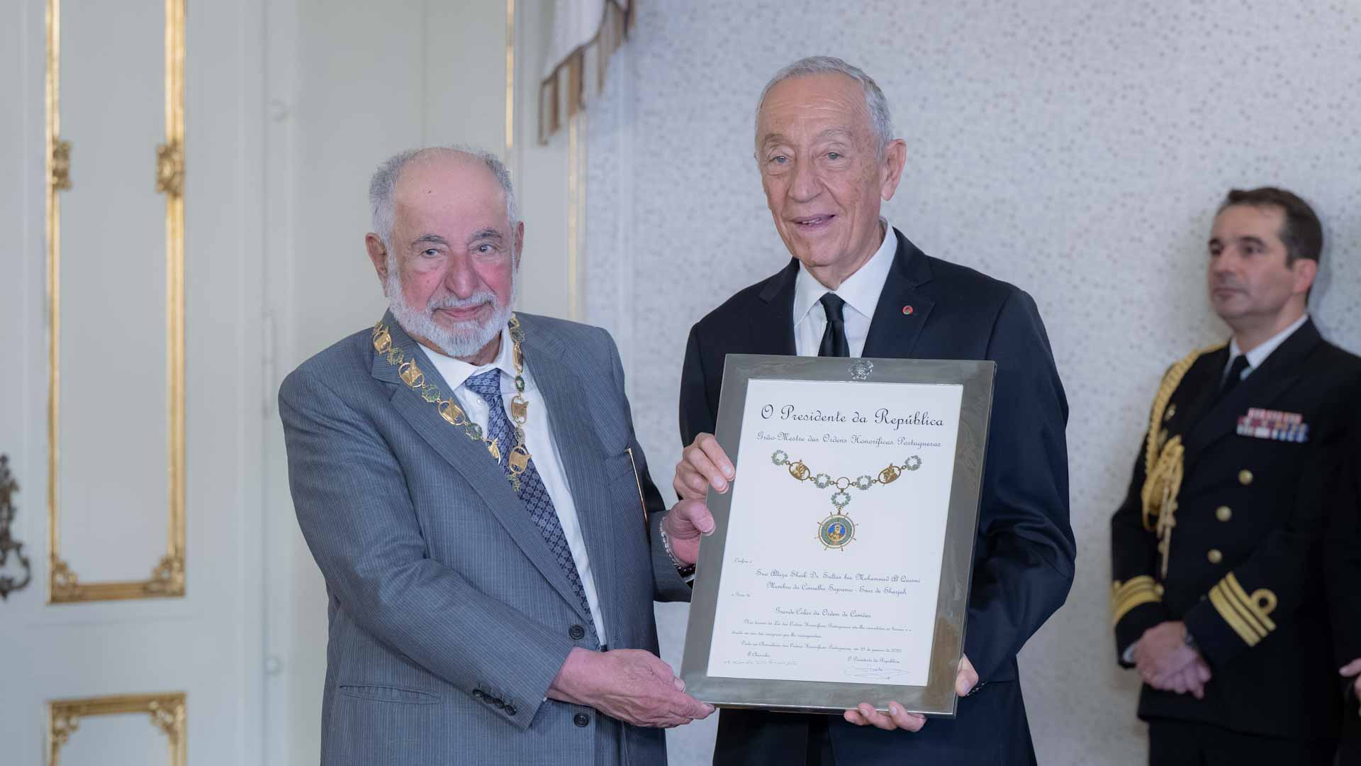 H.H. Sheikh Dr. Sultan bin Muhammad Al Qasimi Becomes the First Arab to Receive the Grand Collar of the Order of Camões